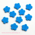 Květinky z moosgummi modré 10 ks